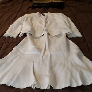 Chaps beige 100% linen skirt suit w/ liner (3/4)